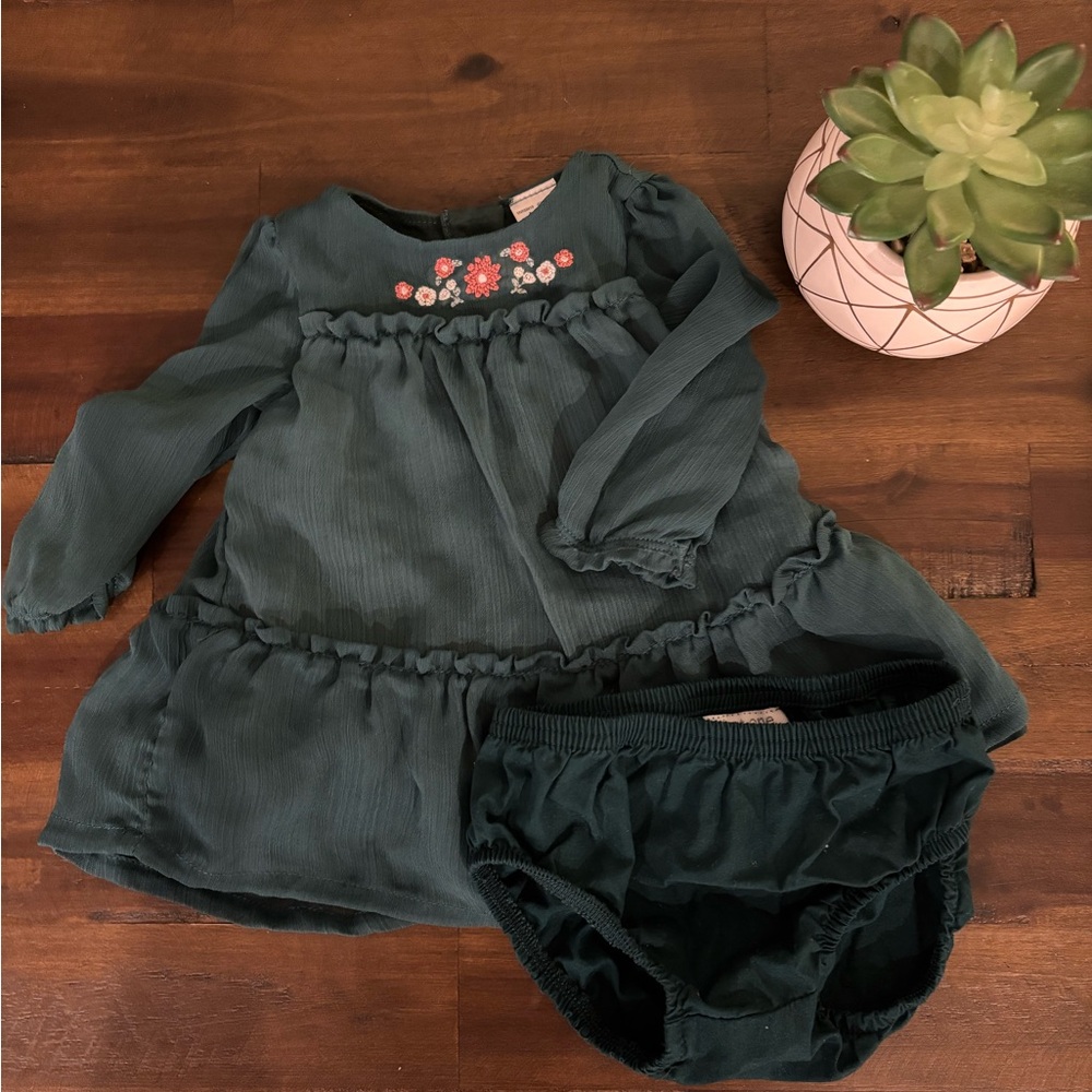 Just one you carters green newborn dress